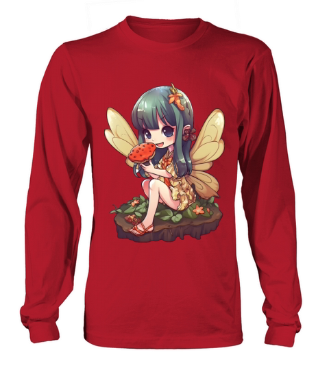 Kawaii Fairy Pizza Funny Food Retro Japonese Anime Long sleeved Unisex