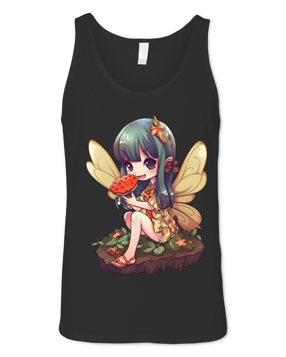 Kawaii Fairy Pizza Funny Food Retro Japonese Anime Unisex Jersey Tank