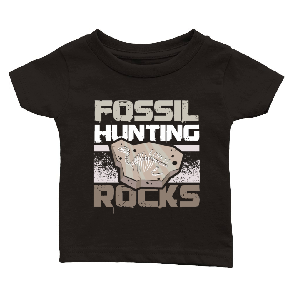 Paleontologist dinosaur fossil hunting rocks Classic Baby Crewneck T-shirt