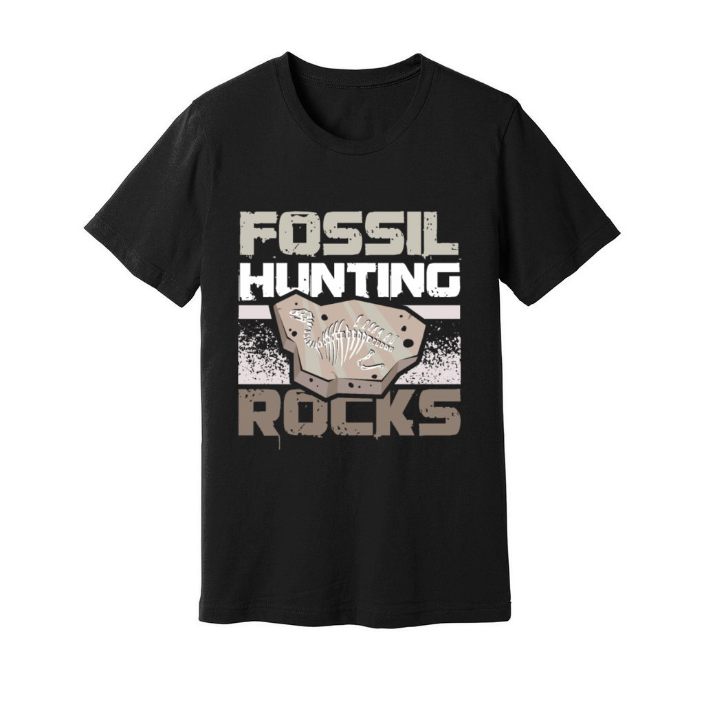Paleontologist dinosaur fossil hunting rocks Unisex Jersey Tee