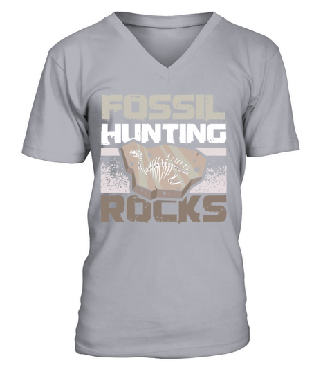 Paleontologist dinosaur fossil hunting rocks V-Neck T-shirt