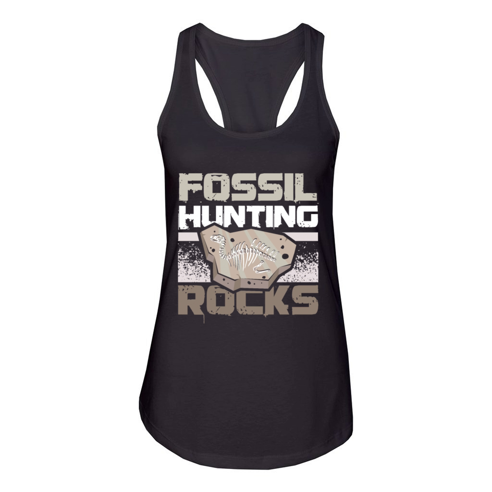 Paleontologist dinosaur fossil hunting rocks Women's Racerback Tank
