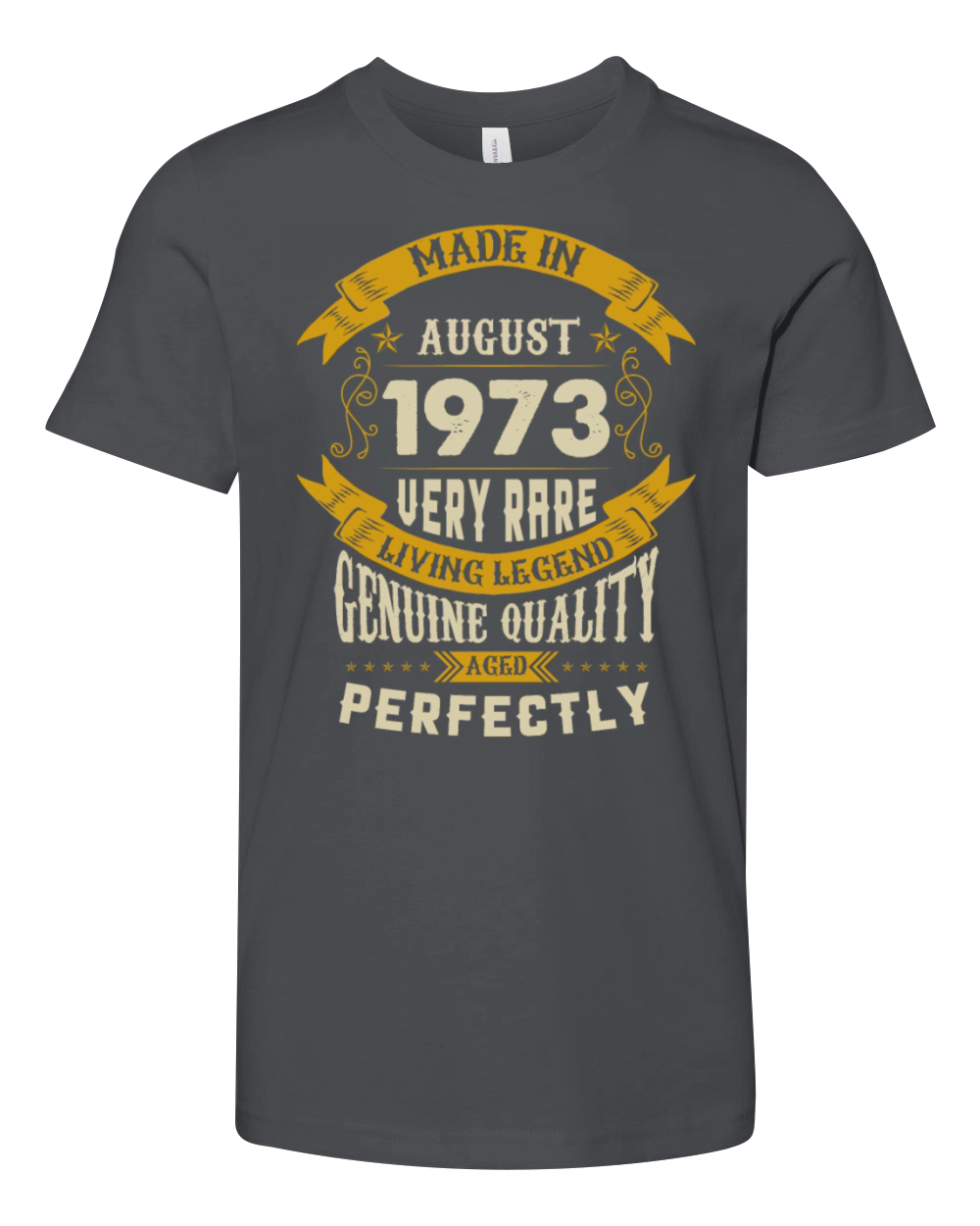 August 1973 Vintage Birthday Present Youth Unisex Jersey Tee