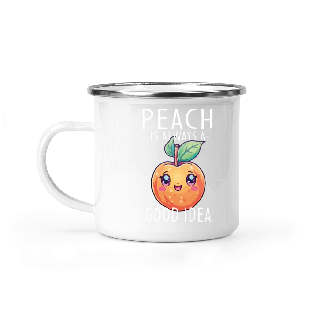 Peach Kawaii Camping Mug