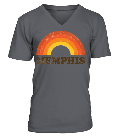 Retro Vintage Memphis Souvenir 60s Rainbow V-Neck T-shirt