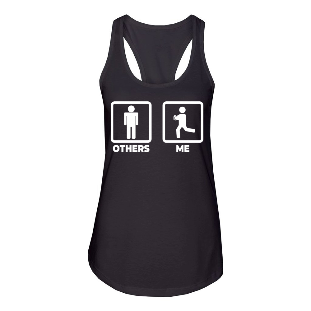 Rugby Player Stickfigures Women's Racerback Tank