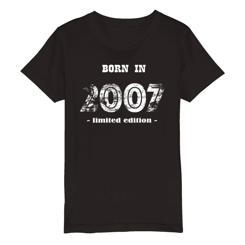 born in 2007 - limited edition Organic Kids Crewneck T-shirt