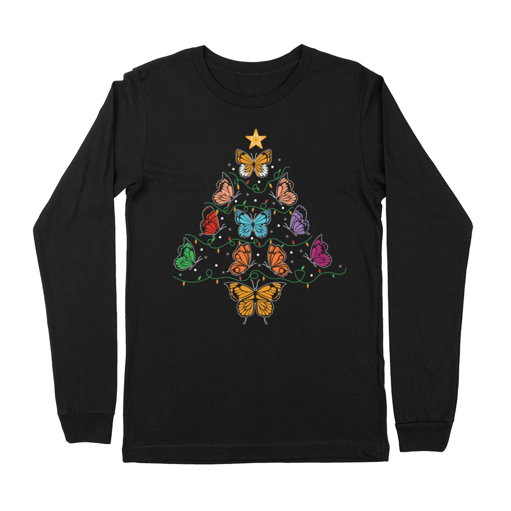 Butterfly Christmas Tree Premium Long Sleeve