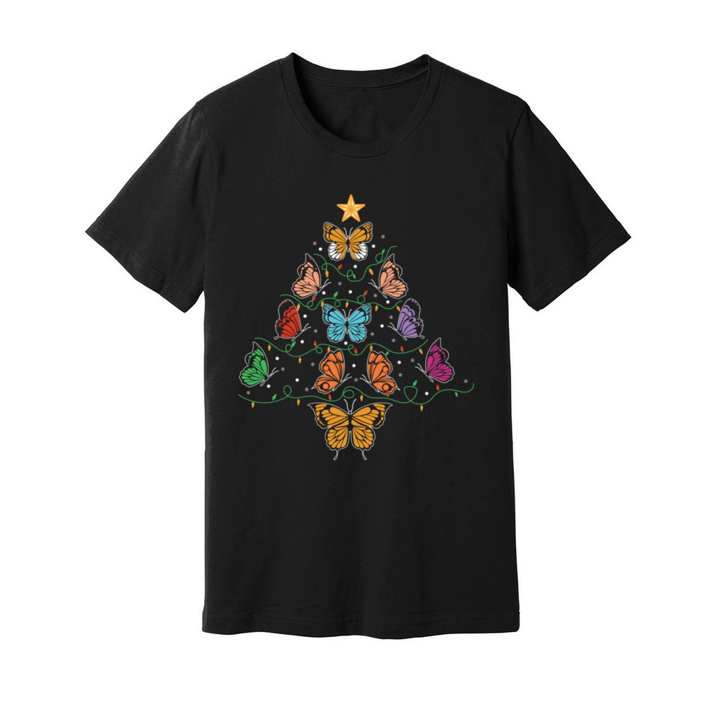 Butterfly Christmas Tree Unisex Jersey Tee
