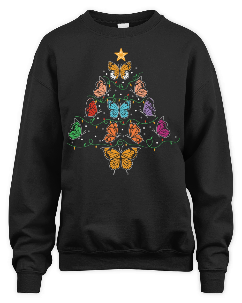 Butterfly Christmas Tree Unisex Premium Crewneck Sweatshirt