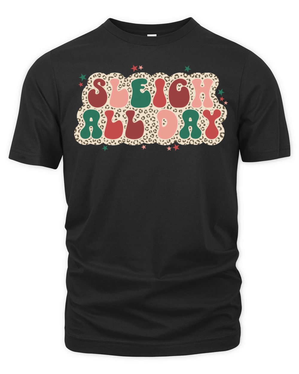 Leopard Christmas Organic Unisex T-shirt