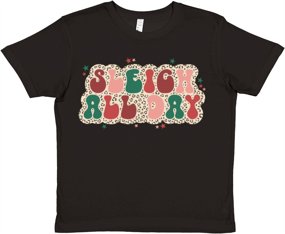 Leopard Christmas Premium Kids Crewneck T-shirt