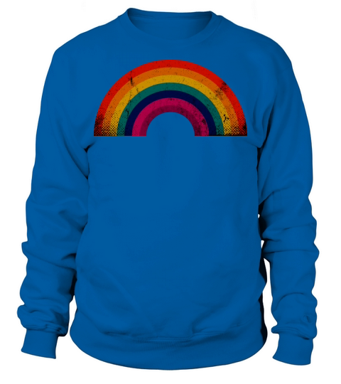 Rainbow Vintage Retro Distressed Style Sweatshirt Unisex