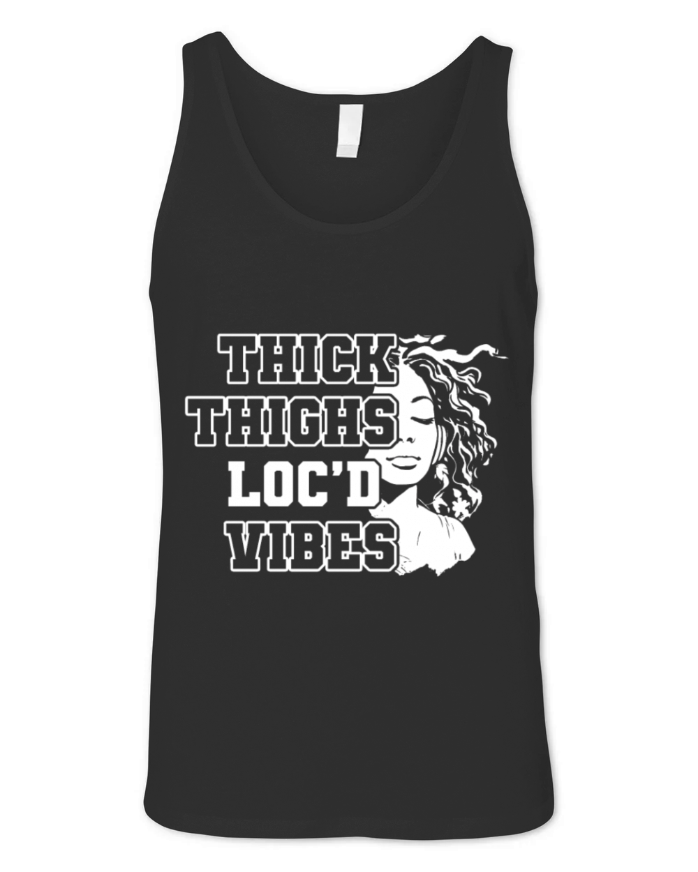 Thick Thighs Locd Vibes Afro Hair Black American Unisex Jersey Tank