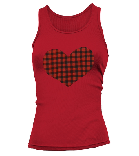 Valentine s Day Buffalo Plaid Love Heart Tank top Woman