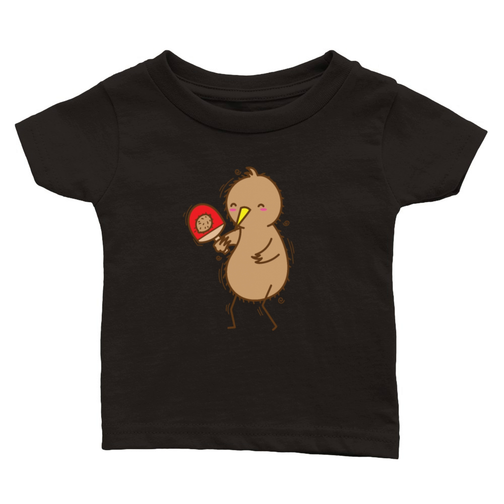 Kiwi playing Table Tennis with Kiwi Bird Classic Baby Crewneck T-shirt