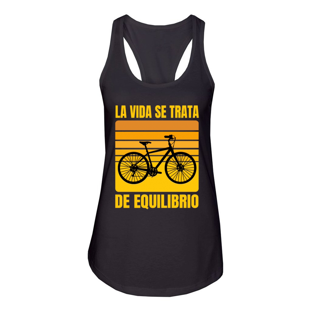 Inspirational Cycling Life Quote In Spanish Women's Racerback Tank