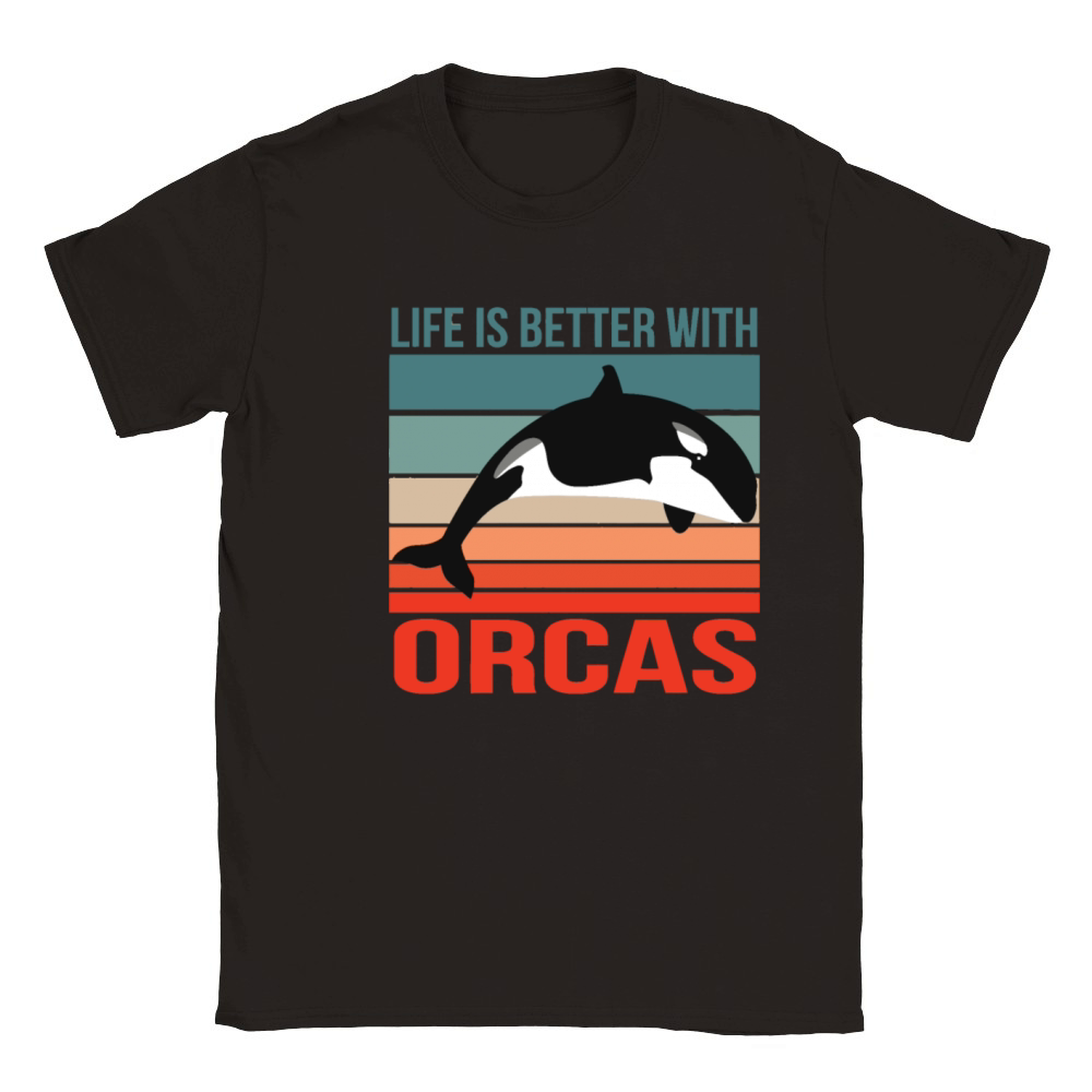 Life Is Better With Orcas Classic Kids Crewneck T-shirt