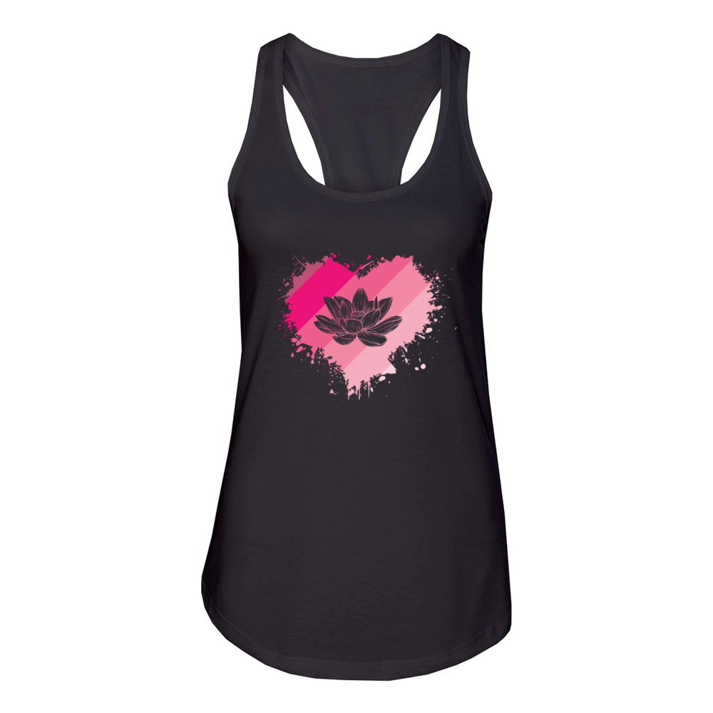 Lotus Flower Heart Plant Flower Lotus Blossom Women's Racerback Tank