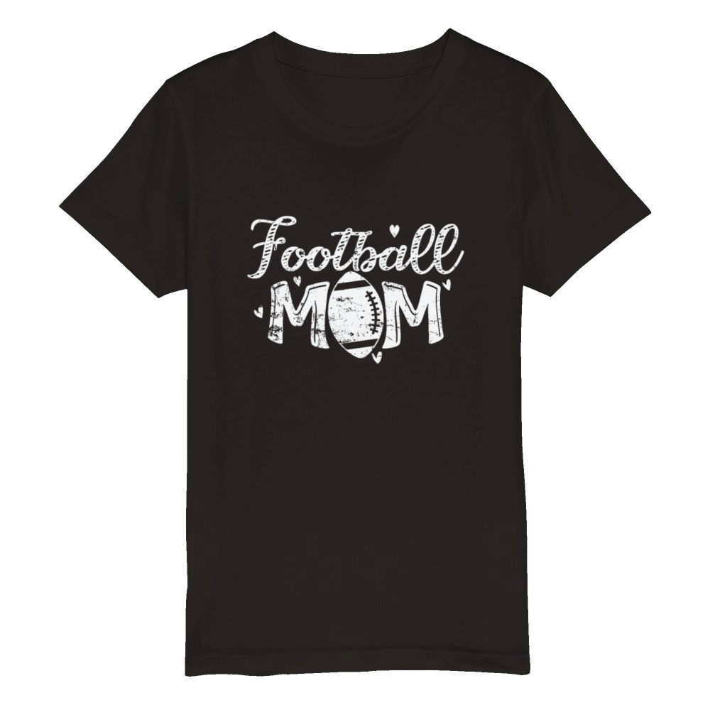 Football Mom National Sport America Touchdown Organic Kids Crewneck T-shirt