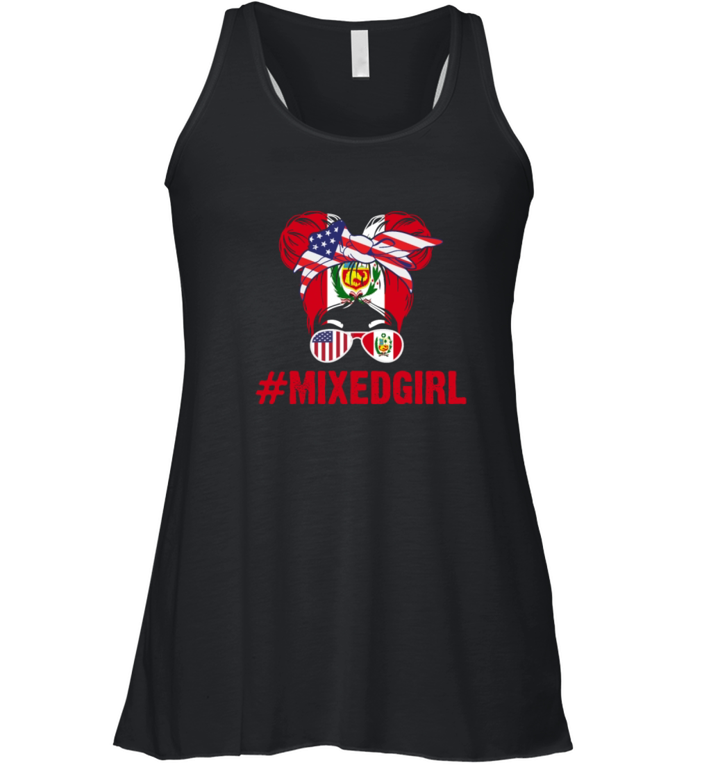 Peruvian American Flag Roots Girl Women's Flowy Tank Top