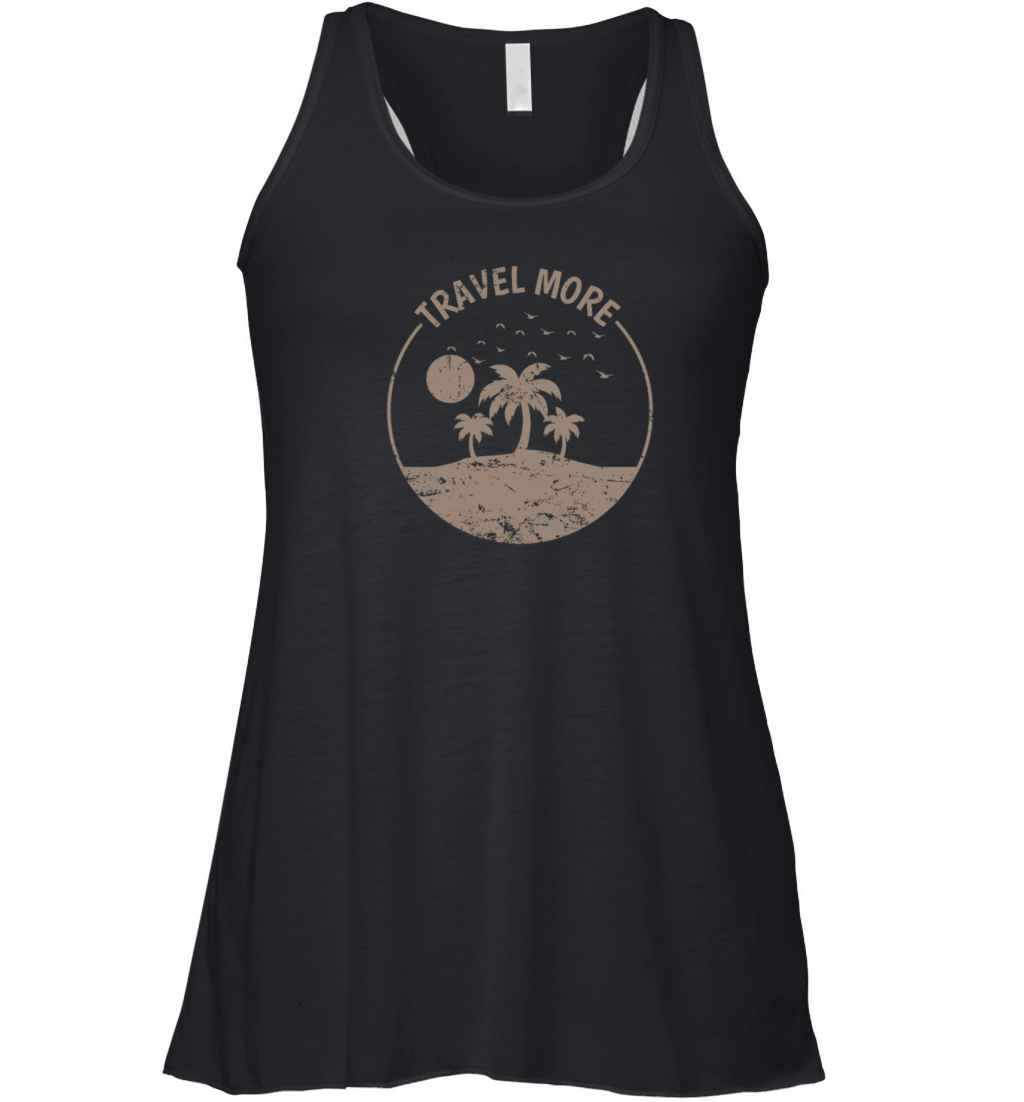 Travel More Palm Tree Vacation Beach Women's Flowy Tank Top
