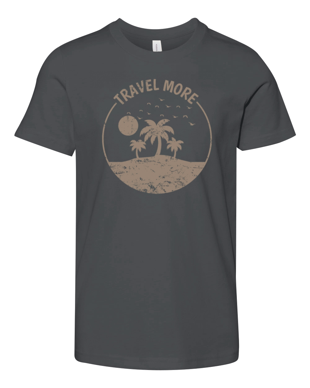 Travel More Palm Tree Vacation Beach Youth Unisex Jersey Tee