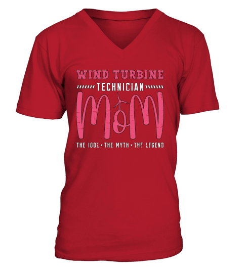 Wind Turbine Technician Mom The Idol Green Energy V-Neck T-shirt
