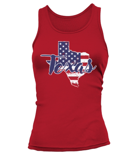 Texas in America Flag Outline Map State Tank top Woman
