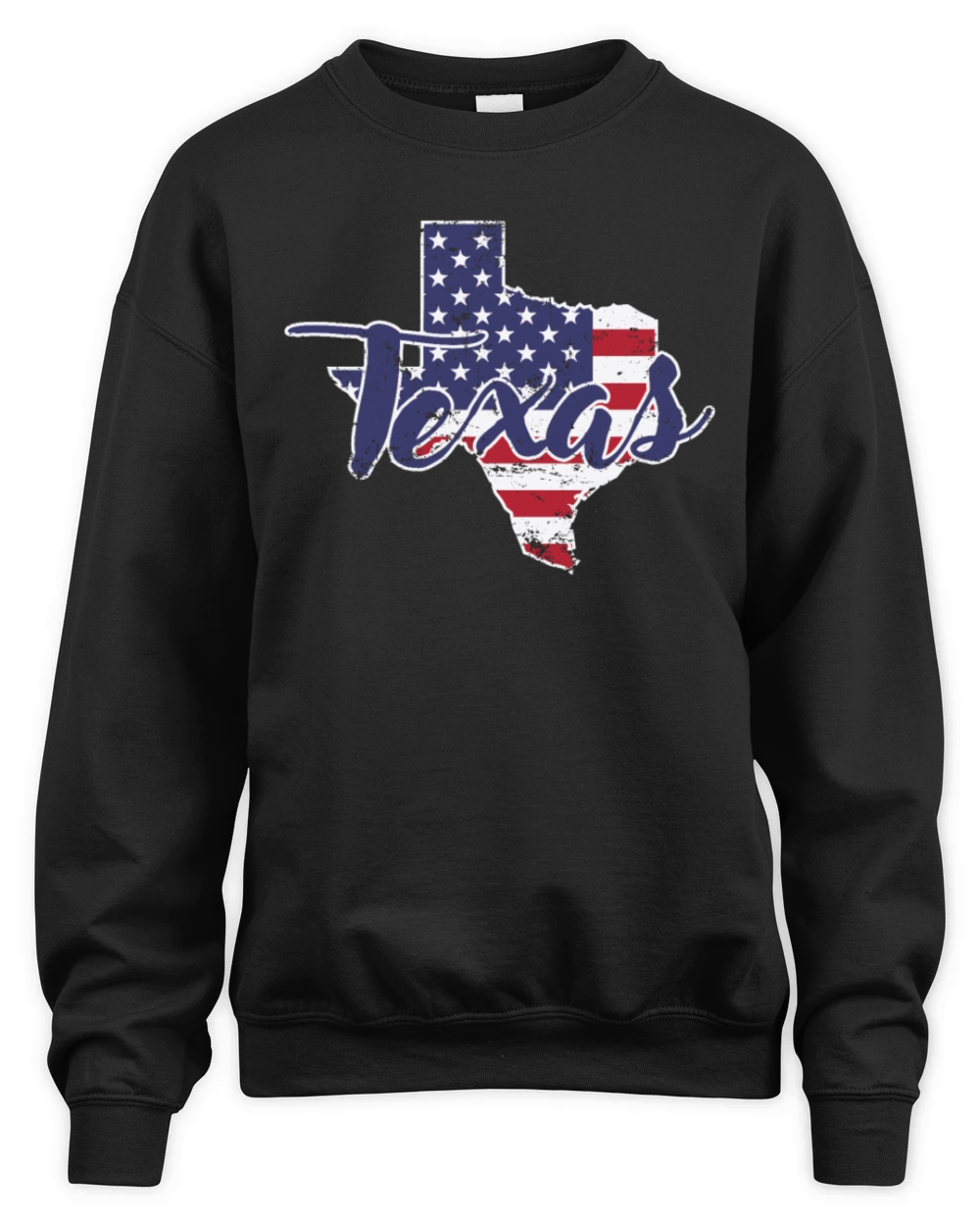 Texas in America Flag Outline Map State Unisex Premium Crewneck Sweatshirt