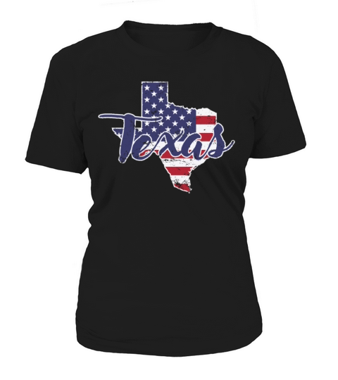 Texas in America Flag Outline Map State Women's T-Shirt