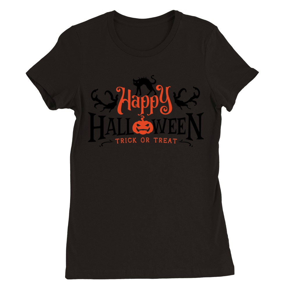 Happy Halloween   trick Premium Womens Crewneck T-shirt