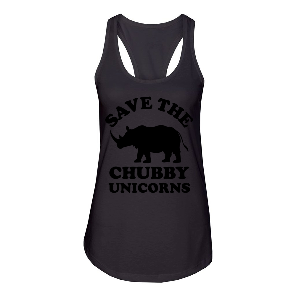 save the chubby unicorn Women's Racerback Tank