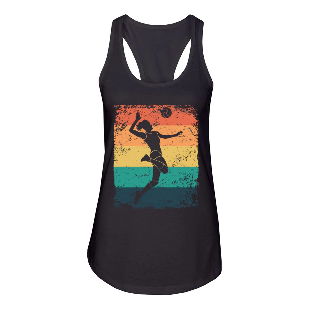 Volleyball Player Retro Beach Volleyball Women's Racerback Tank