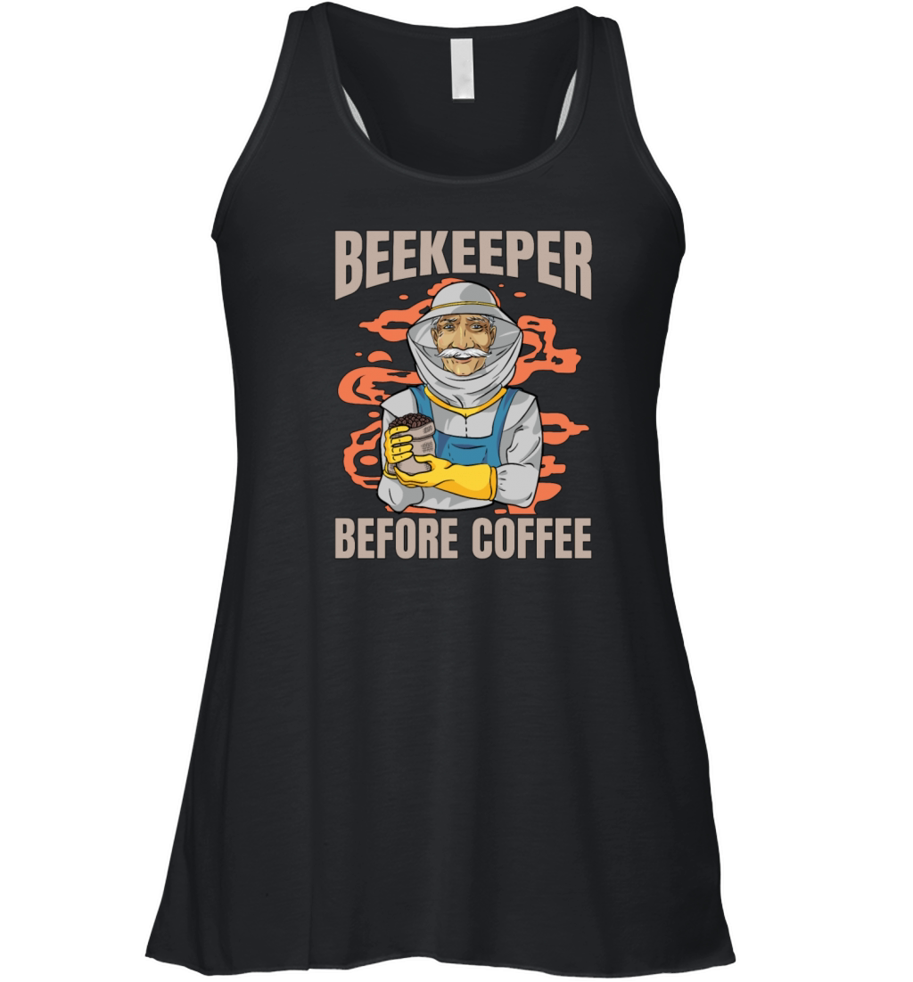 Beekeeper Before Coffee Bee Farmer Coffee Lover Women's Flowy Tank Top