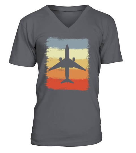 Vintage Airplanes Drawing V-Neck T-shirt