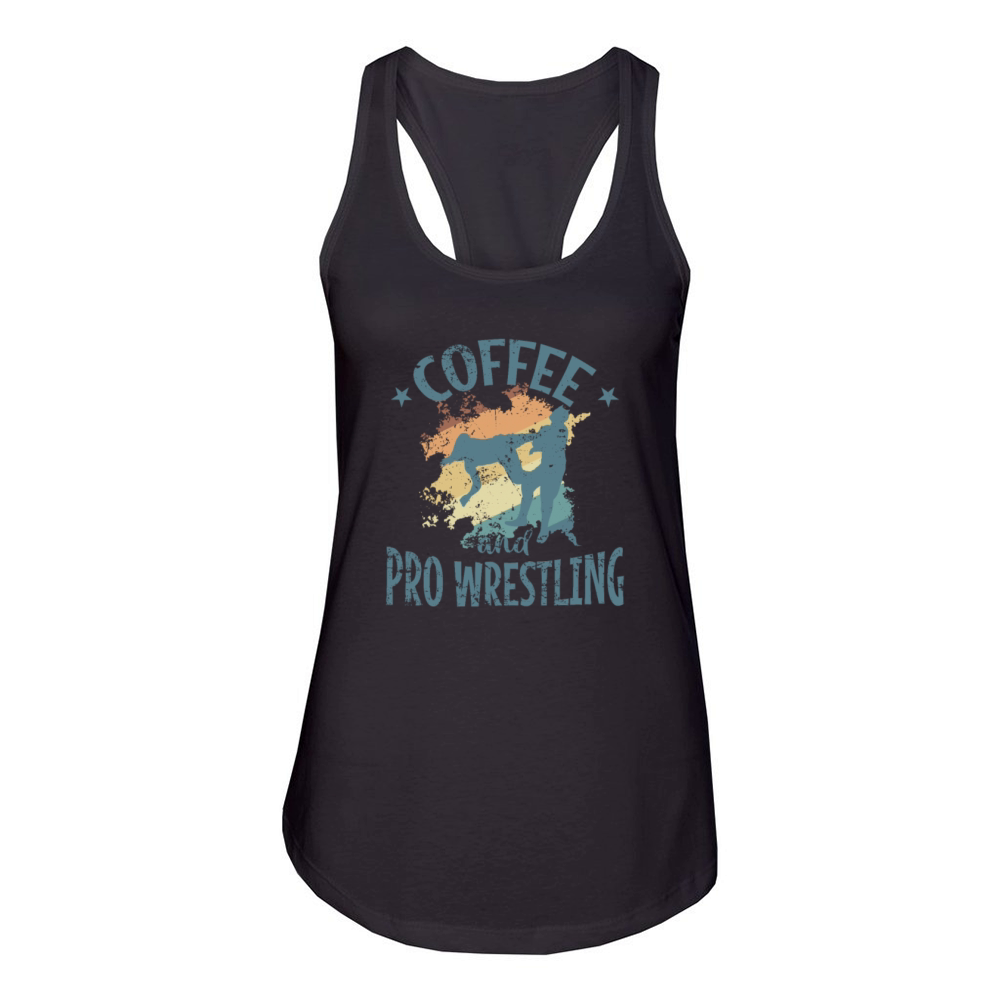 Coffee and Pro Wrestling Show Fight Women's Racerback Tank
