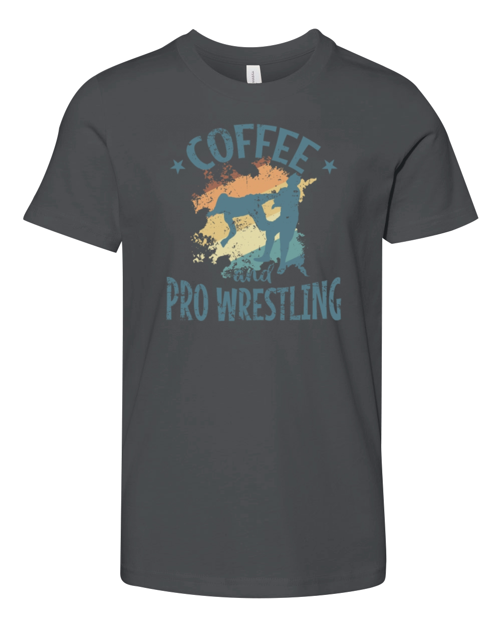 Coffee and Pro Wrestling Show Fight Youth Unisex Jersey Tee