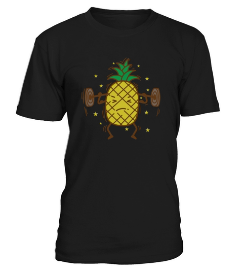 Pineapple does Fitness with Weight lifting Fruit T-Shirt Unisex