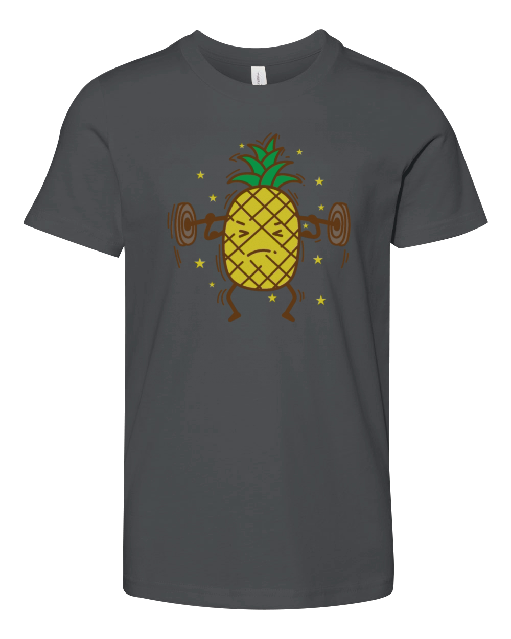 Pineapple does Fitness with Weight lifting Fruit Youth Unisex Jersey Tee