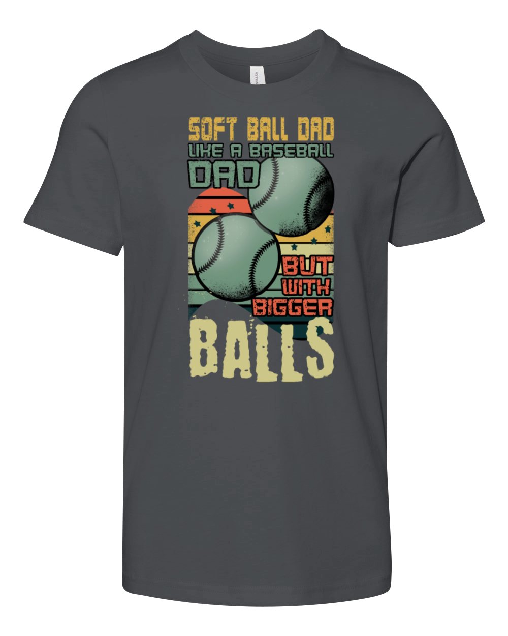 Softball Dad Like A Baseball Dad Funny Youth Unisex Jersey Tee