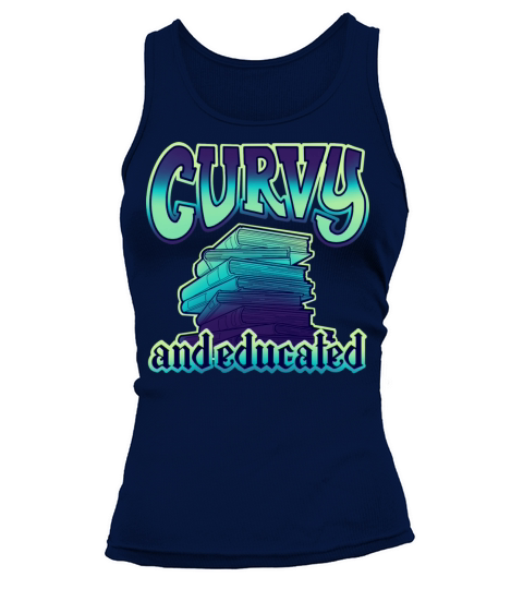 Curvy And Educated Stack Of Aqua Blue Books Tank top Woman