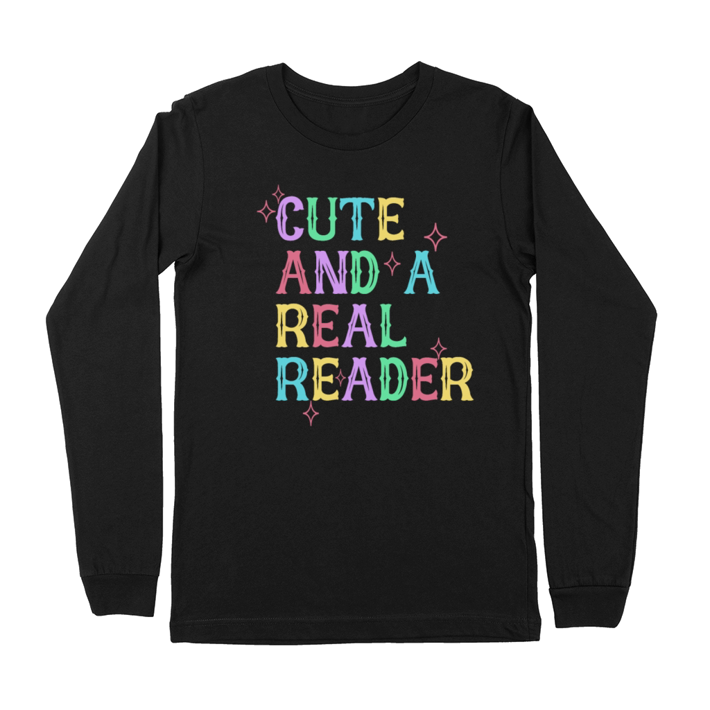 CUTE AND A REAL READER Premium Long Sleeve