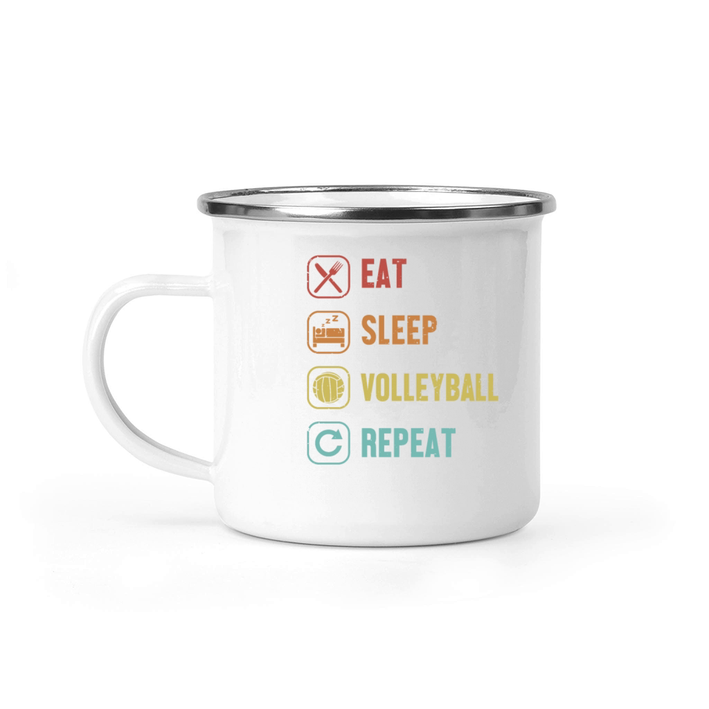 Eat Sleep Volleyball Repeat Team Player Coach Camping Mug