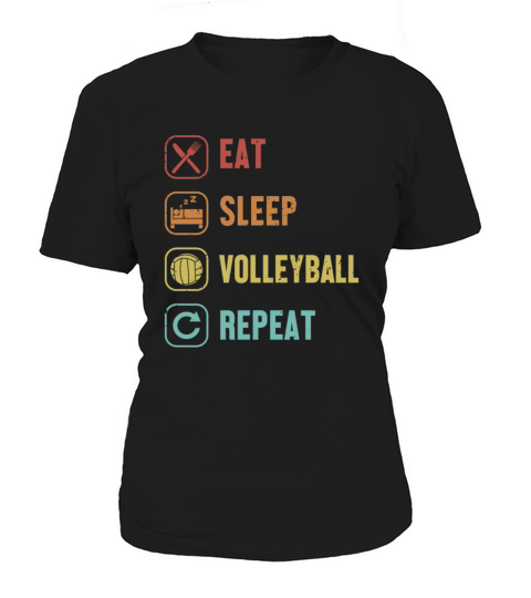 Eat Sleep Volleyball Repeat Team Player Coach Women's T-Shirt