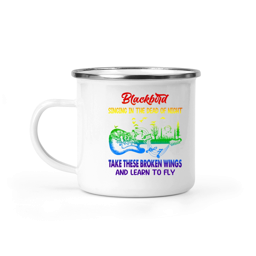 Blackbird Singing In The Dead Of Night Camping Mug