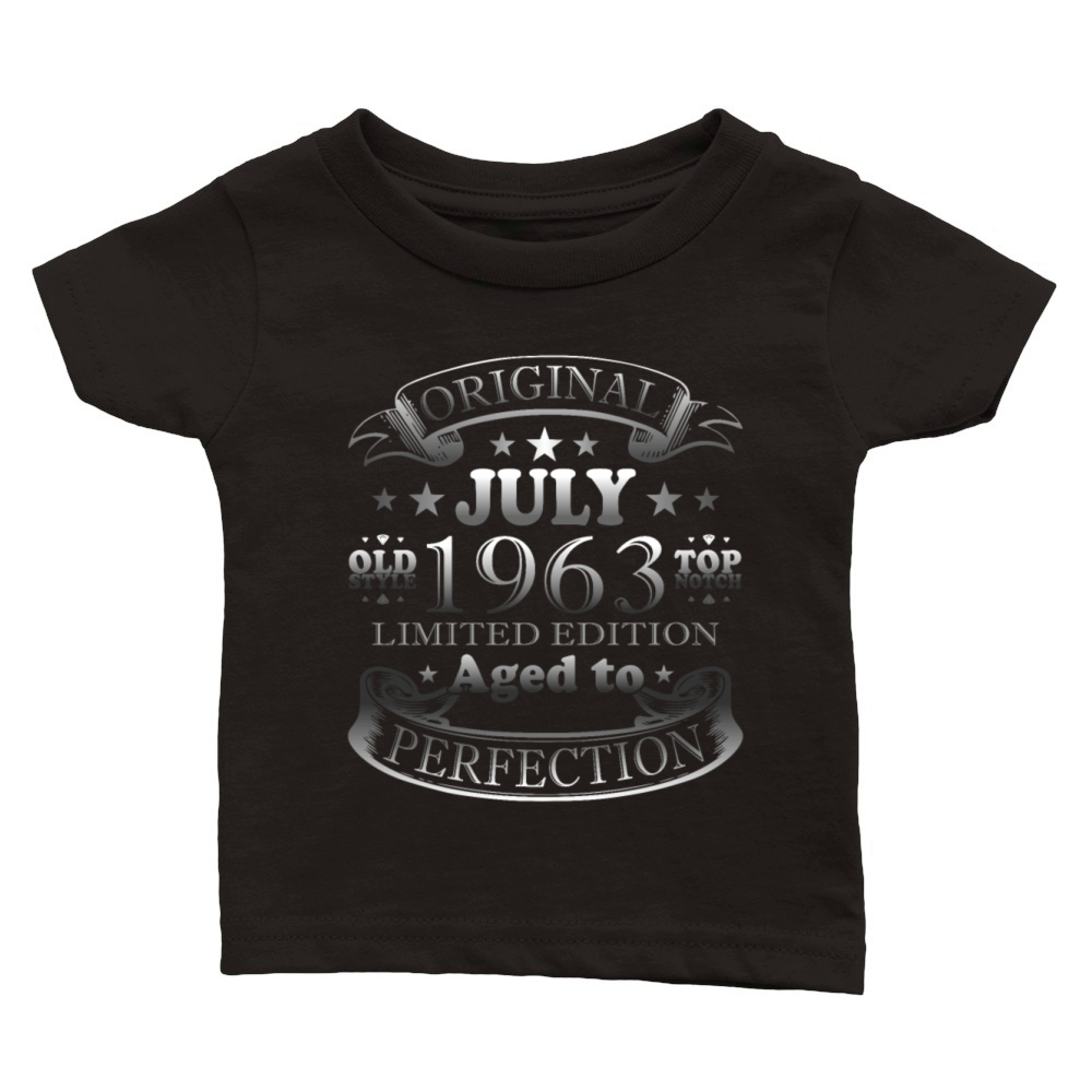 Vintage 1963 July birthday gift Classic Baby Crewneck T-shirt