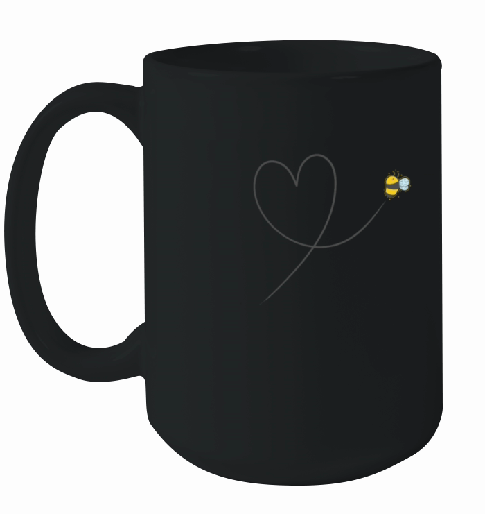 Bee flying a Heart Animals Nature Honey Ceramic Mug