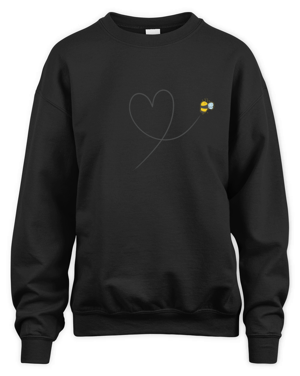 Bee flying a Heart Animals Nature Honey Unisex Premium Crewneck Sweatshirt