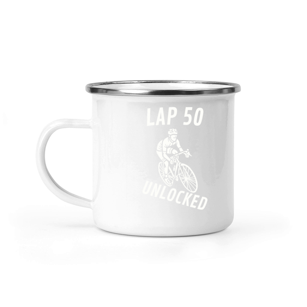 Lap 50 Unlocked Shirt Funny Cyclist Bike Camping Mug